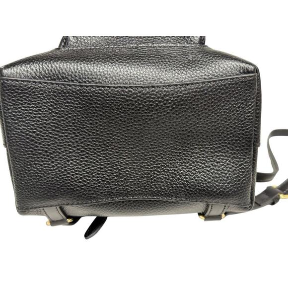 Bella Luer Black Pebble Leather Drawstring/Clasp Closure Small Backpack Bag - Picture 10 of 16